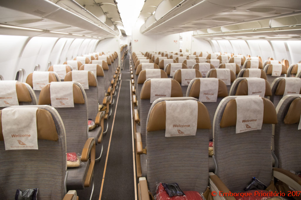 Classe executiva da South African Airways de São Paulo para Johannesburgo