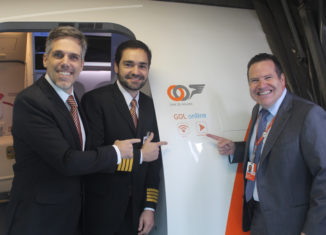 GOL realiza primeiro voo comercial com internet a bordo da América do Sul