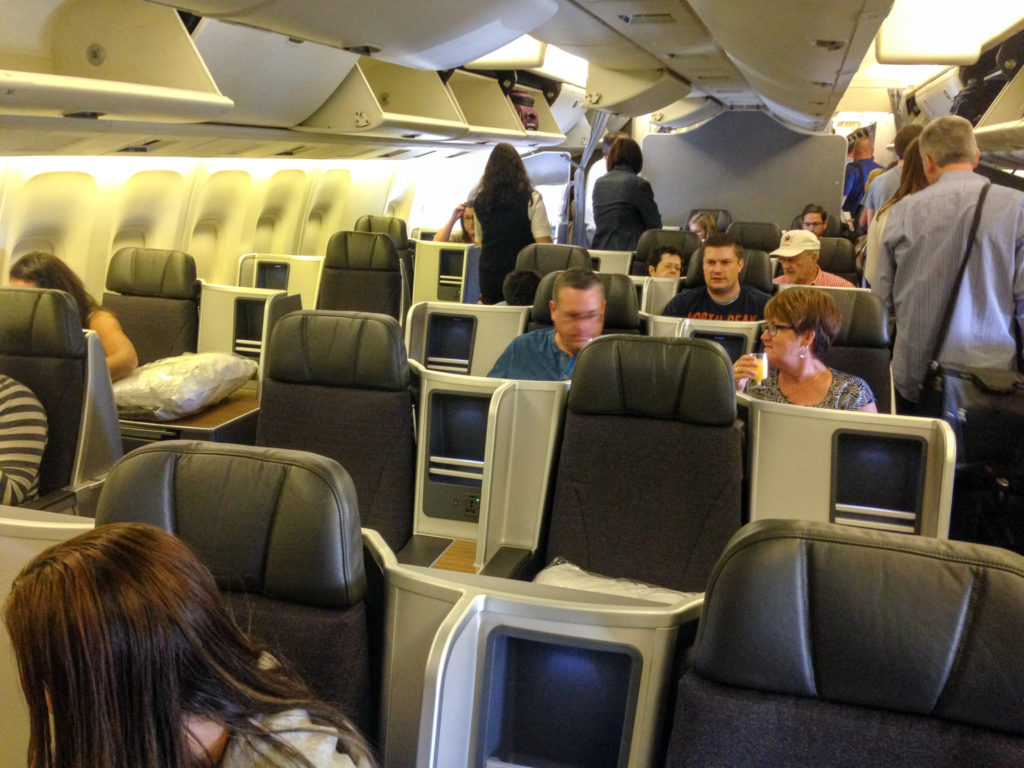 Classe executiva da American Airlines de Dallas para Honolulu