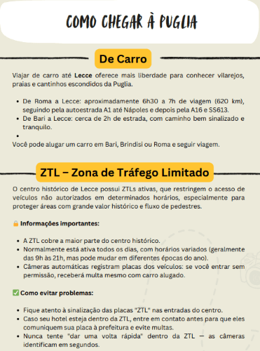 Dicas de Transportes Puglia