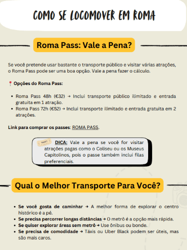 Dicas de Transportes Roma