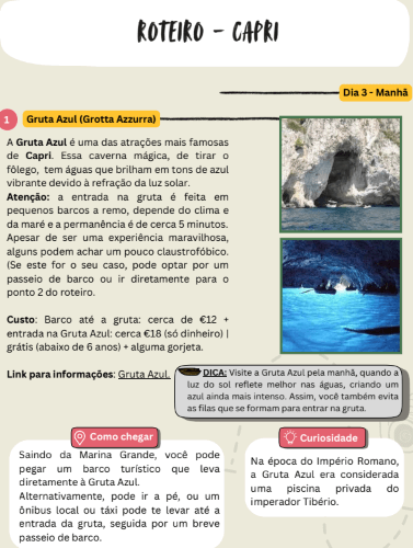 Roteiro Capri - Detalhes